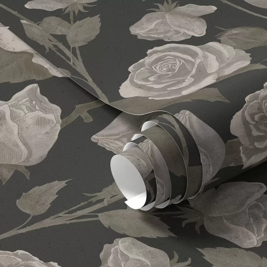 wall murals Цветни узорак са ружама на тамној позадини a01123