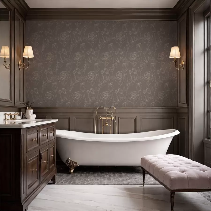 wall murals Тамно ружичасти узорак на смеђој позадини a01124v1