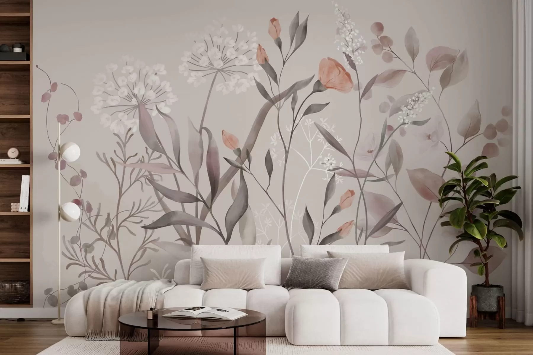 wall murals Прозрачне дивље биљке у пастелним тоновима w05154