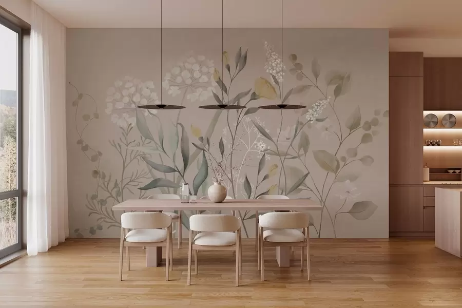 wall murals Ботаничка композиција у топлим беж тоновима w05154v2