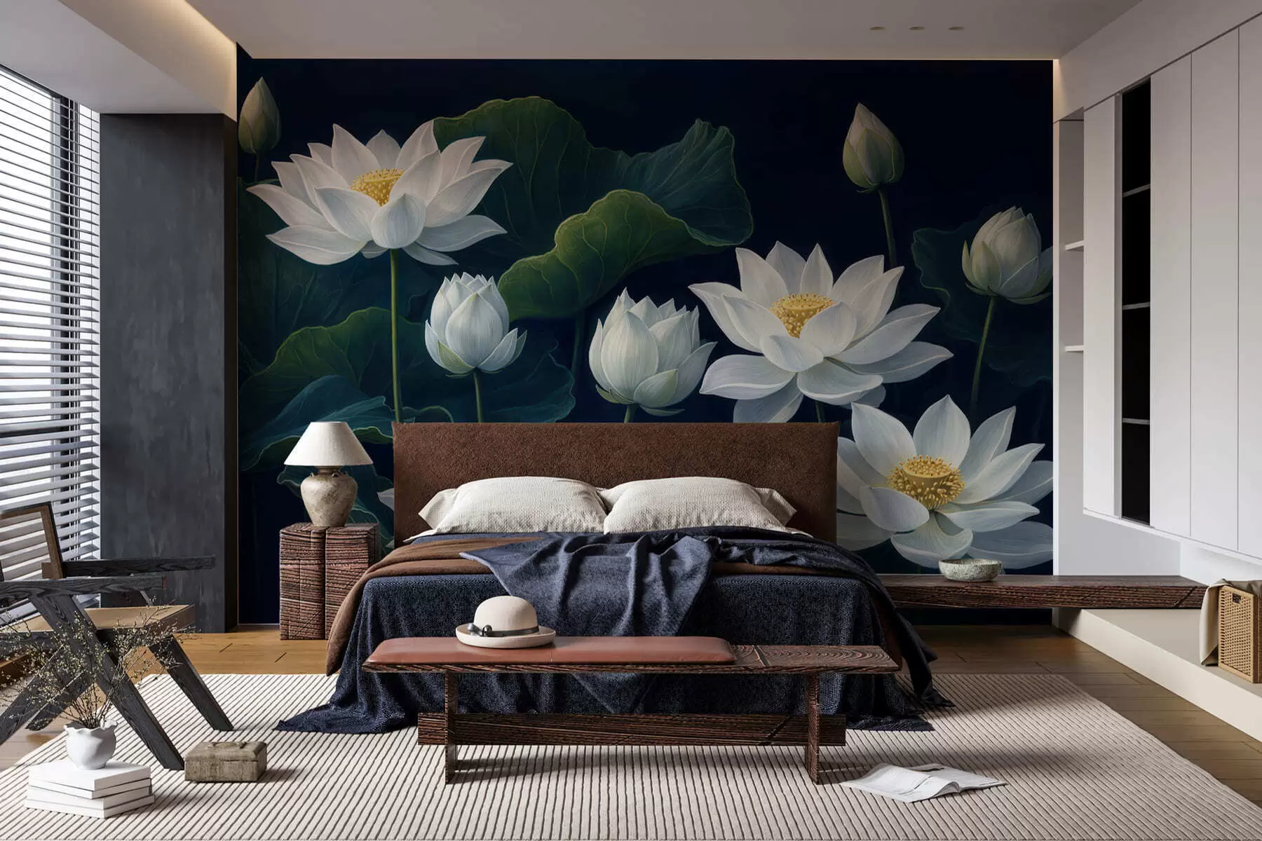 wall murals Ноћни лотоси w05307