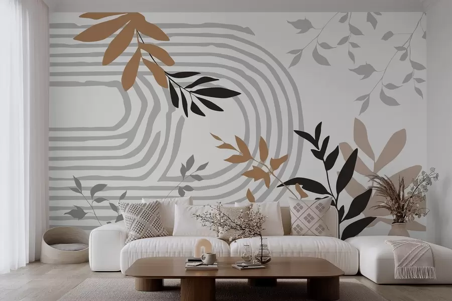 wall murals Апстрактне силуете и линије биљака w05374