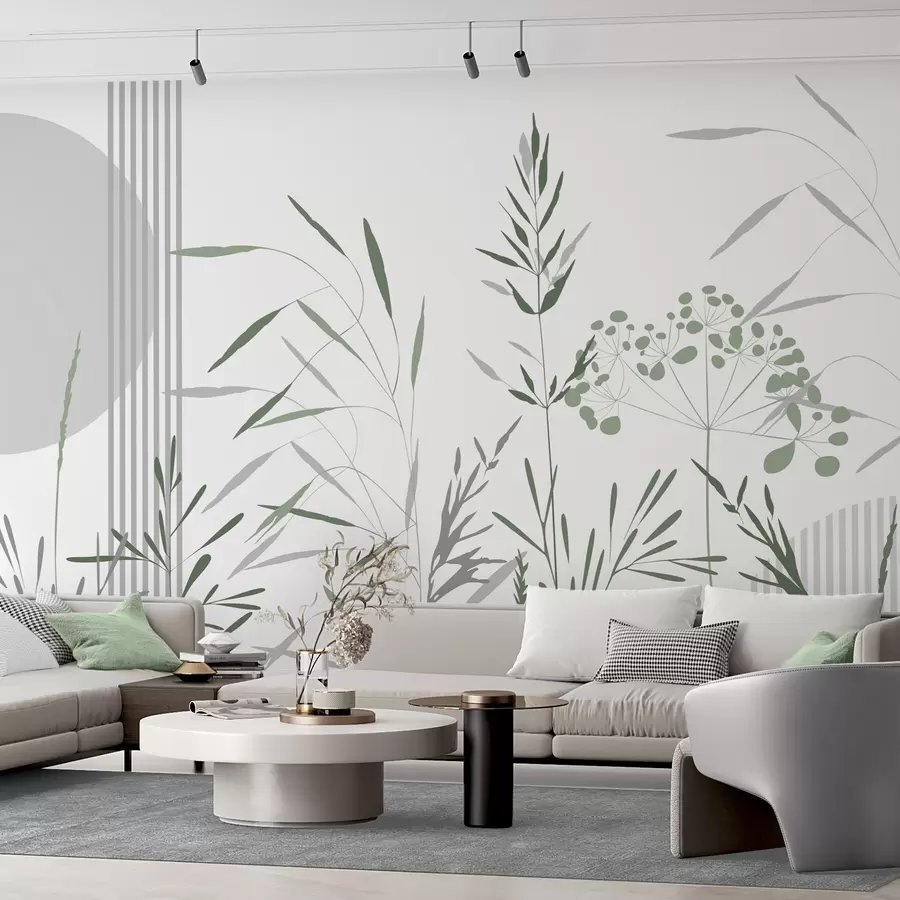 wall murals Апстрактне силуете вегетације w05375