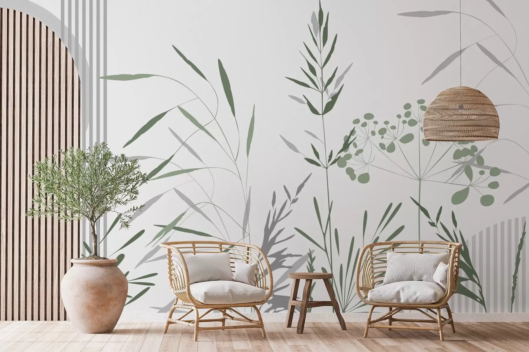 wall murals Апстрактне силуете вегетације w05375