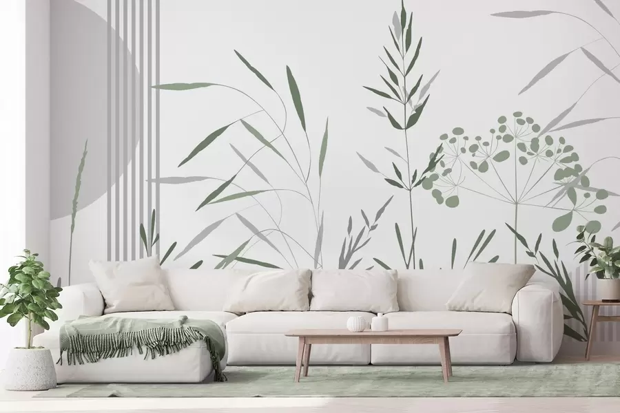 wall murals Апстрактне силуете вегетације w05375