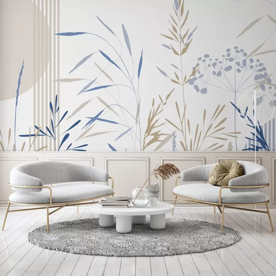 wall murals Апстрактне силуете вегетације w05375v2