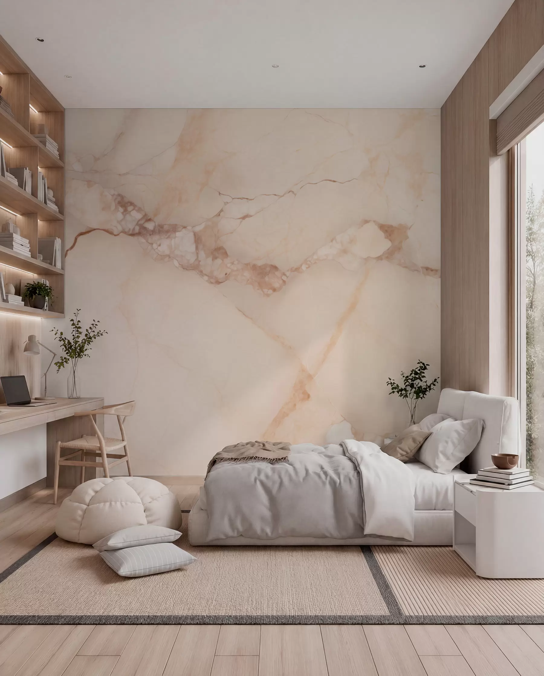 wall murals Mineral u puder ružičastoj w05348