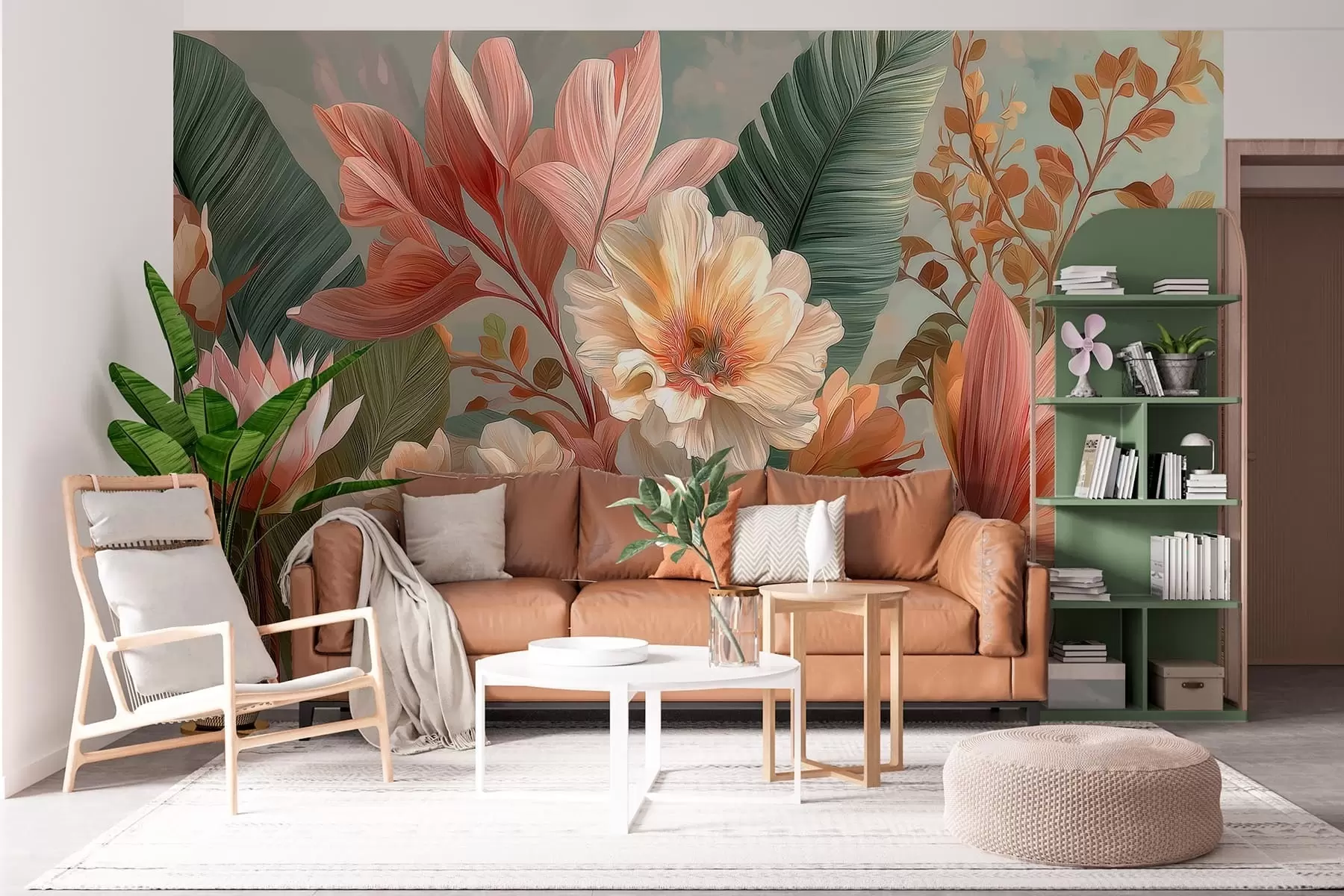 wall murals Цвеће са листовима w05378