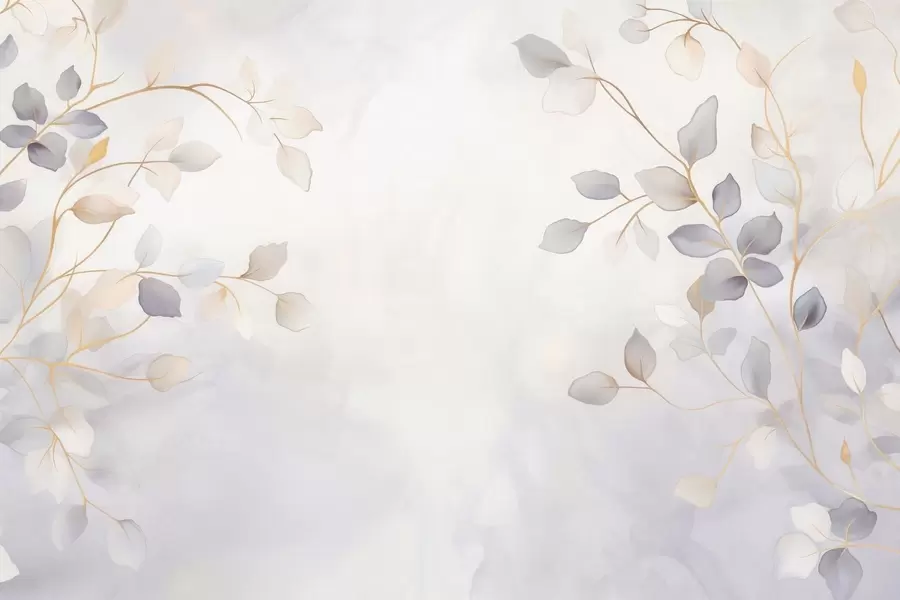 wall murals Нежне лиснате гране на мекој замућеној позадини w05296