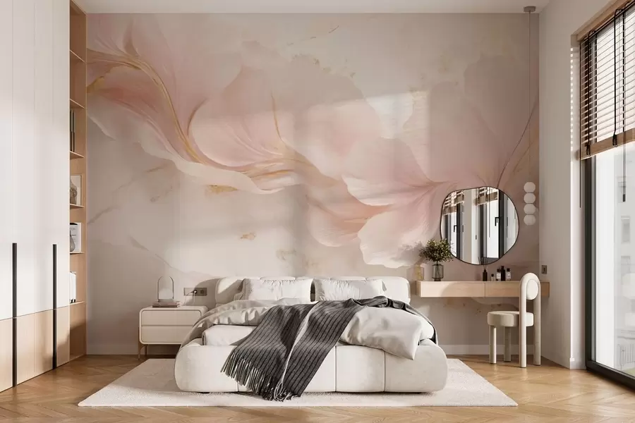 wall murals Нежно ружичасто цвеће на светлој позадини w05357