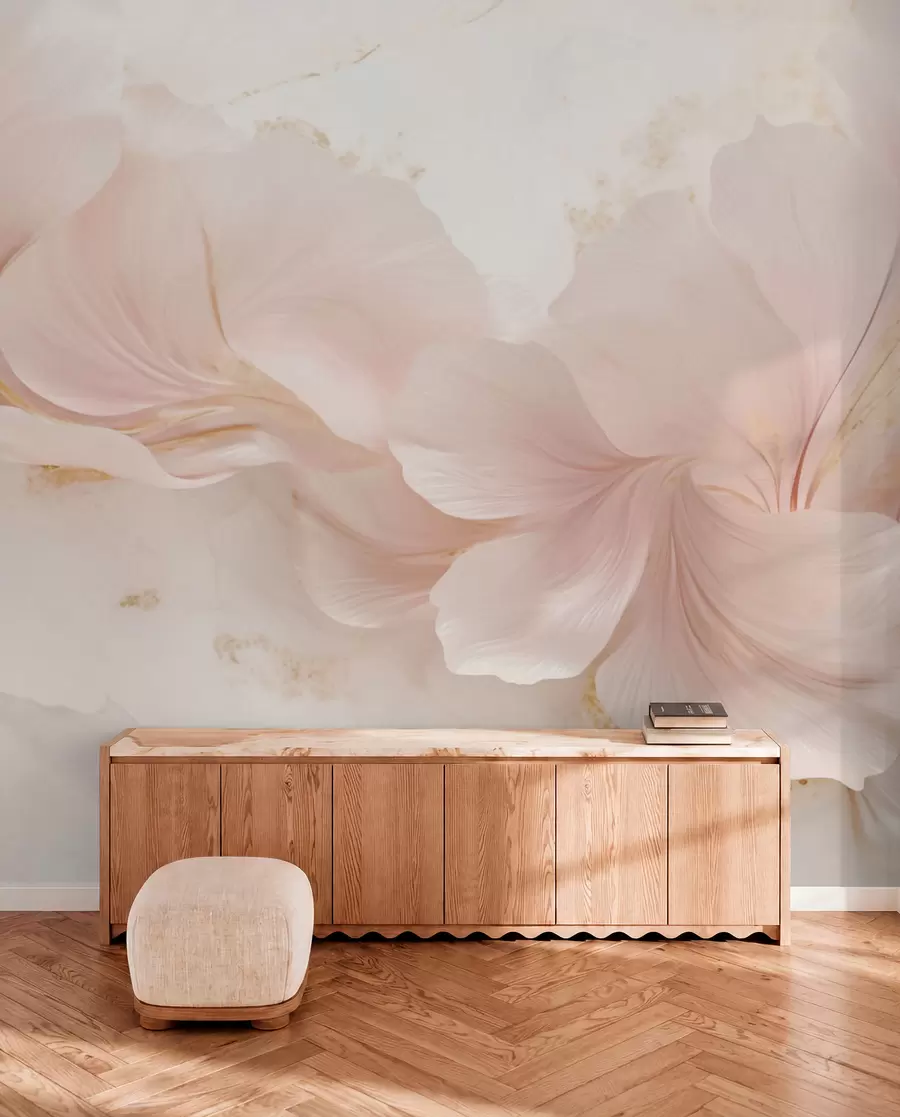 wall murals Нежно ружичасто цвеће на светлој позадини w05357