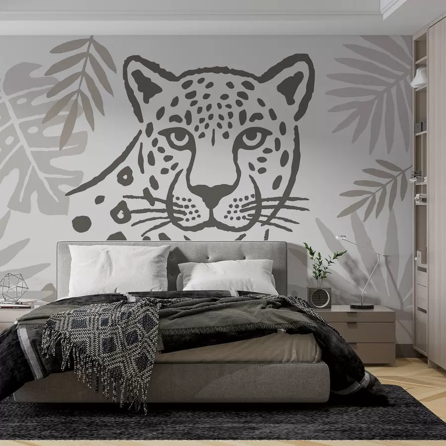 wall murals Леопард у лишћу w05396