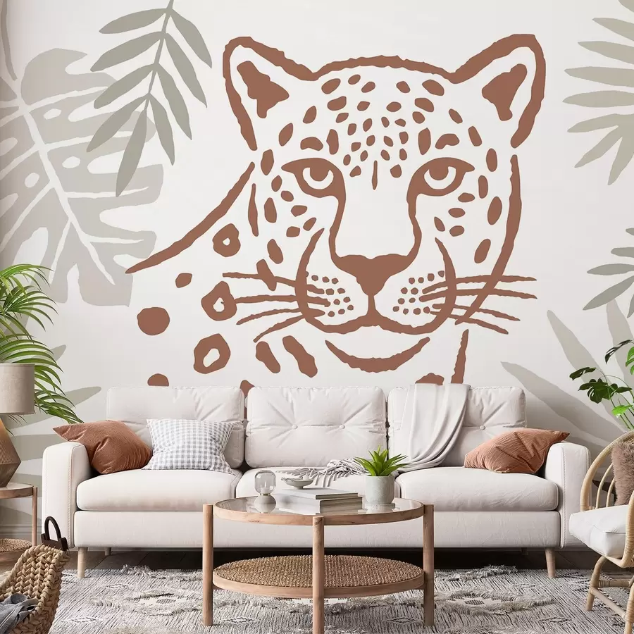 wall murals Леопард међу лишћем w05396v1