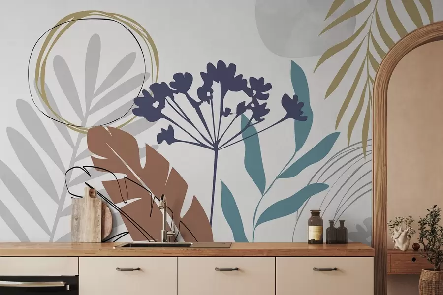 wall murals Апстракција са биљкама w05400