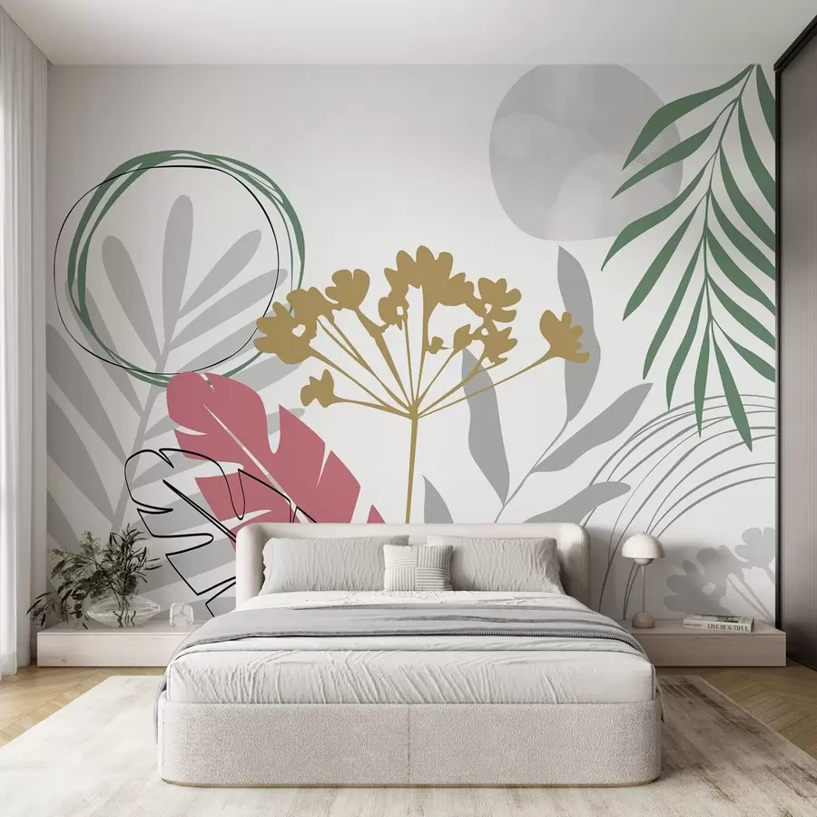 wall murals Апстракција са биљкама w05400v1