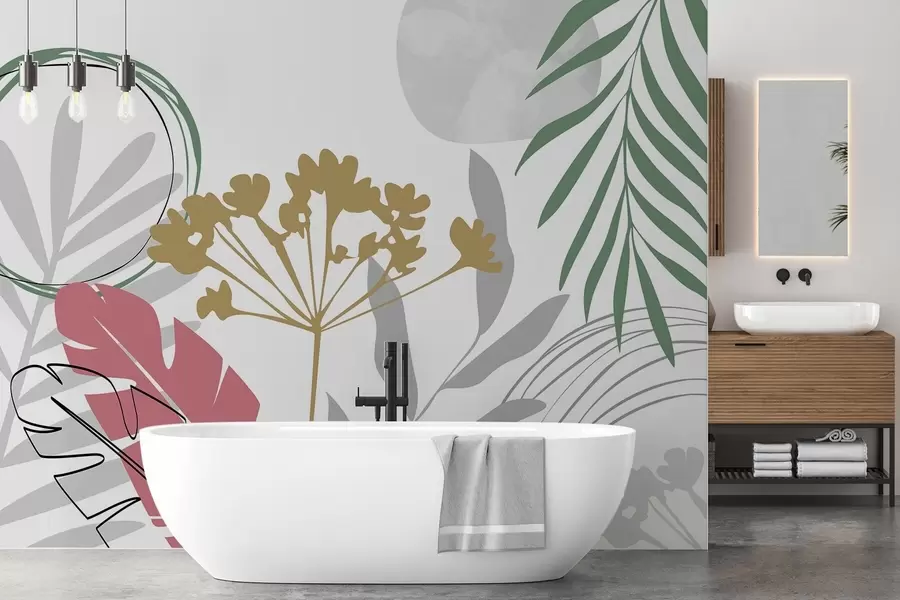 wall murals Апстракција са биљкама w05400v1