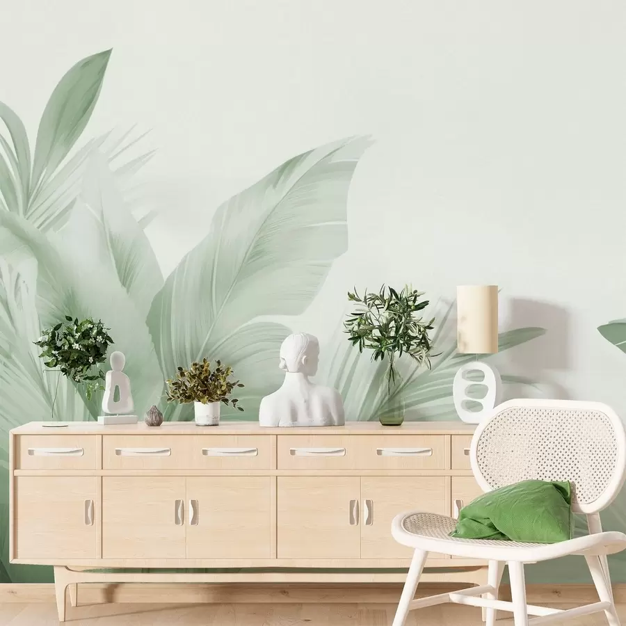 wall murals Листови банане, дуги листови w05377v3