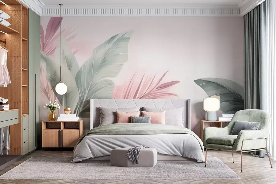 wall murals Листови банане, дуги листови w05377v2