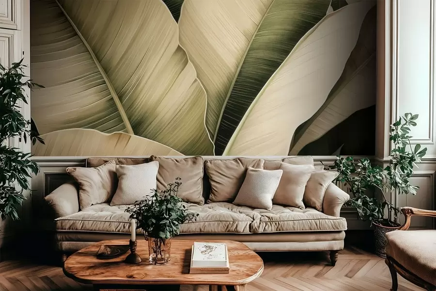 wall murals Листови банане, дуги листови w05403