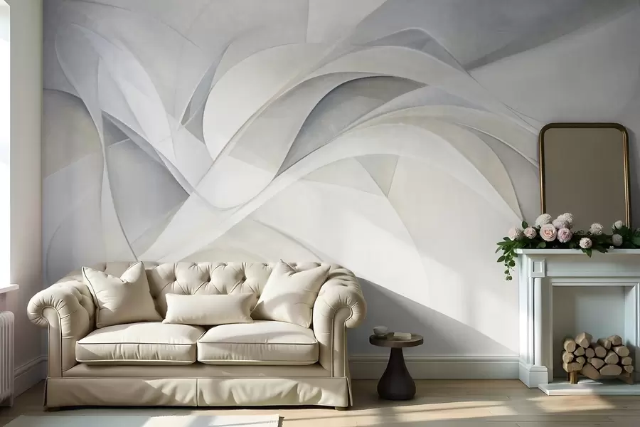 wall murals Апстрактни течни облици, текстурирана модерна уметност w09766