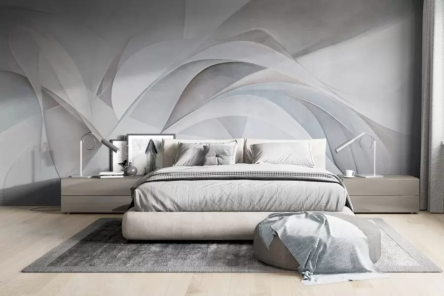 wall murals Апстрактни течни облици, текстурирана модерна уметност w09766v1