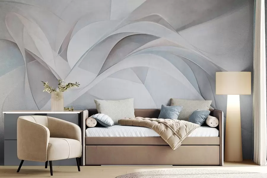 wall murals Апстрактни течни облици, текстурирана модерна уметност w09766v1