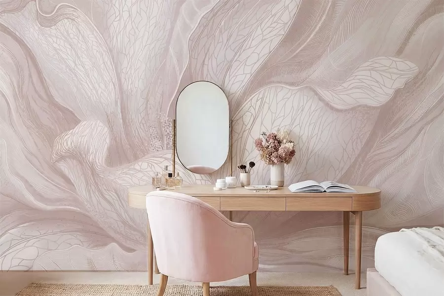 wall murals Апстрактни цвет у светлим беж тоновима w05119