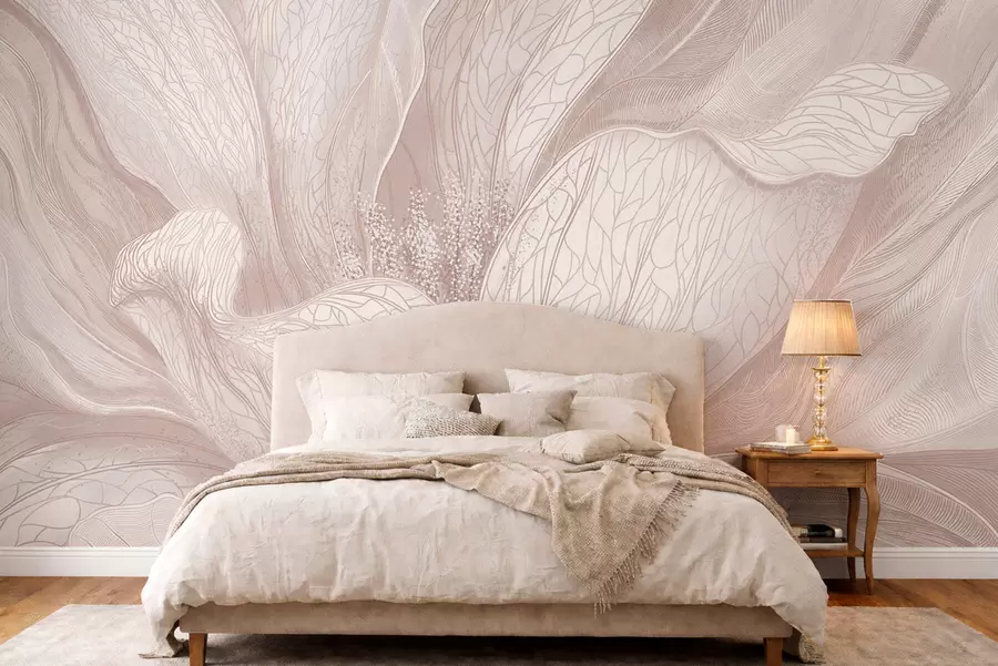 wall murals Апстрактни цвет у светлим беж тоновима w05119