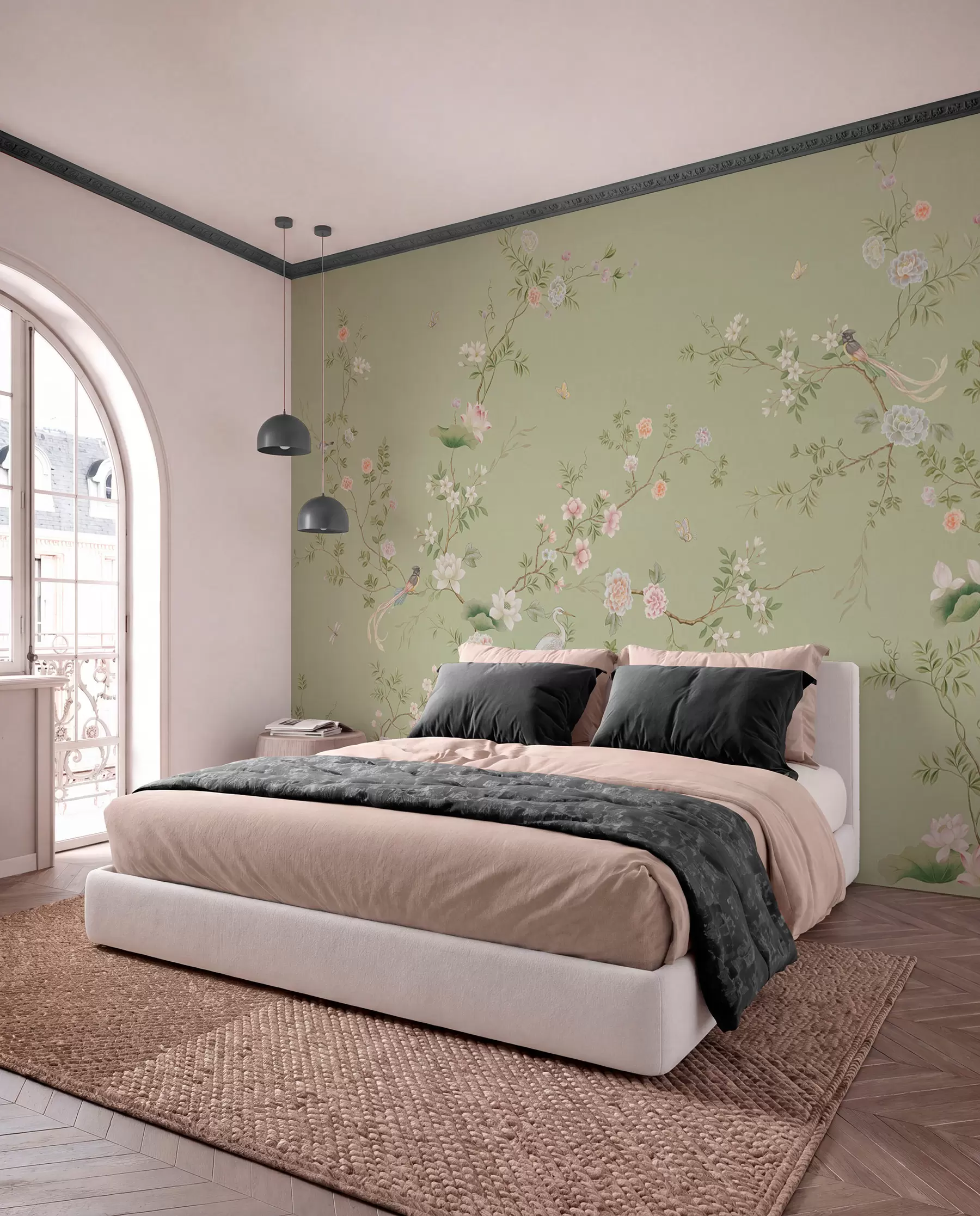 wall murals Ptice u vrtu boje žalfije w05416