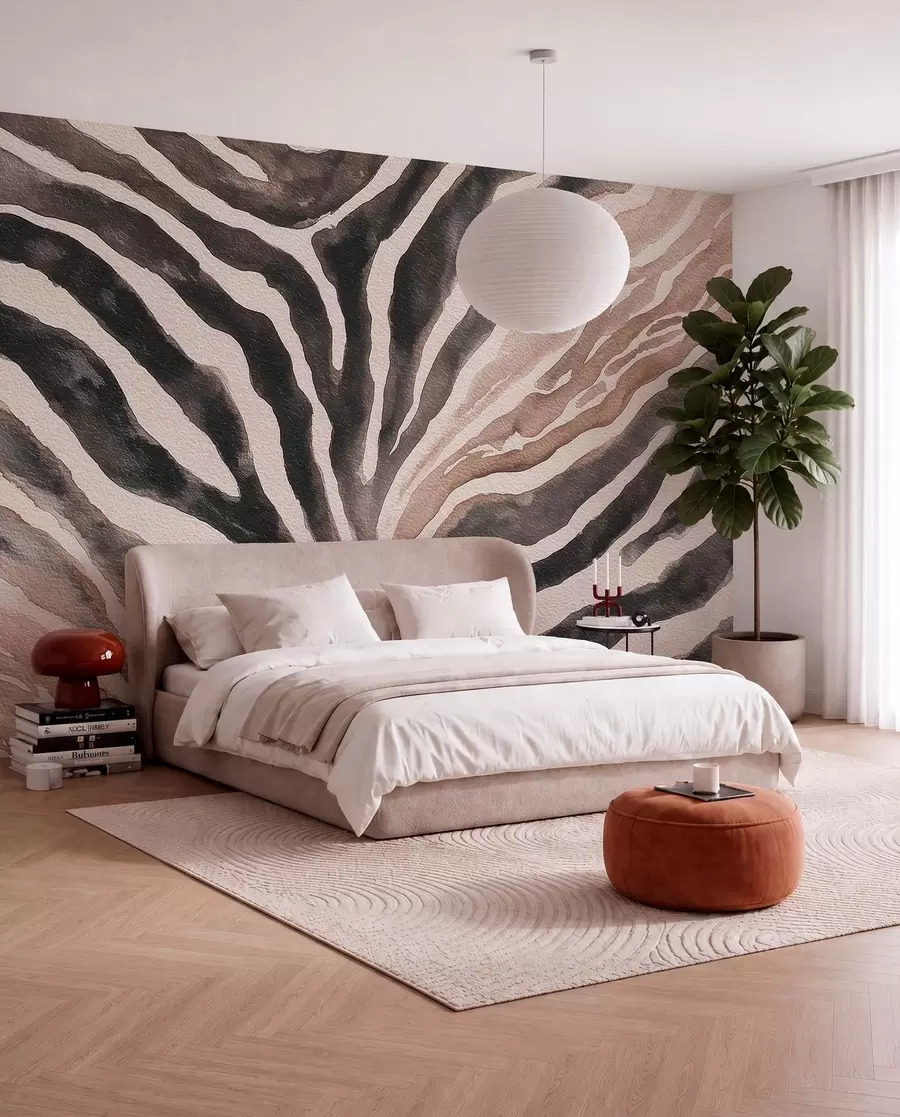 wall murals Lepezaste pruge zemljanih boja w09801