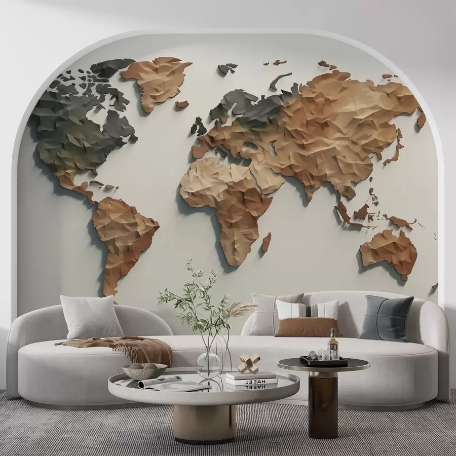 wall murals Апстрактна мапа света w05342