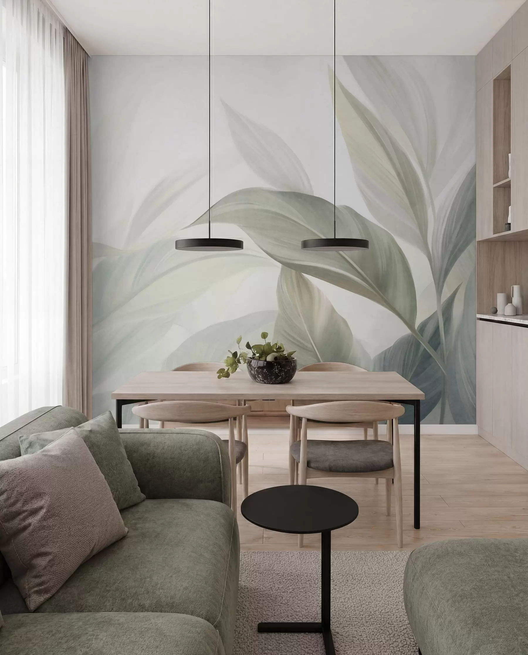 wall murals Lišće boje žalfije w09816