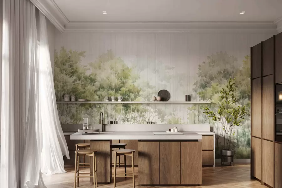 wall murals Лисна шума и линије w05442