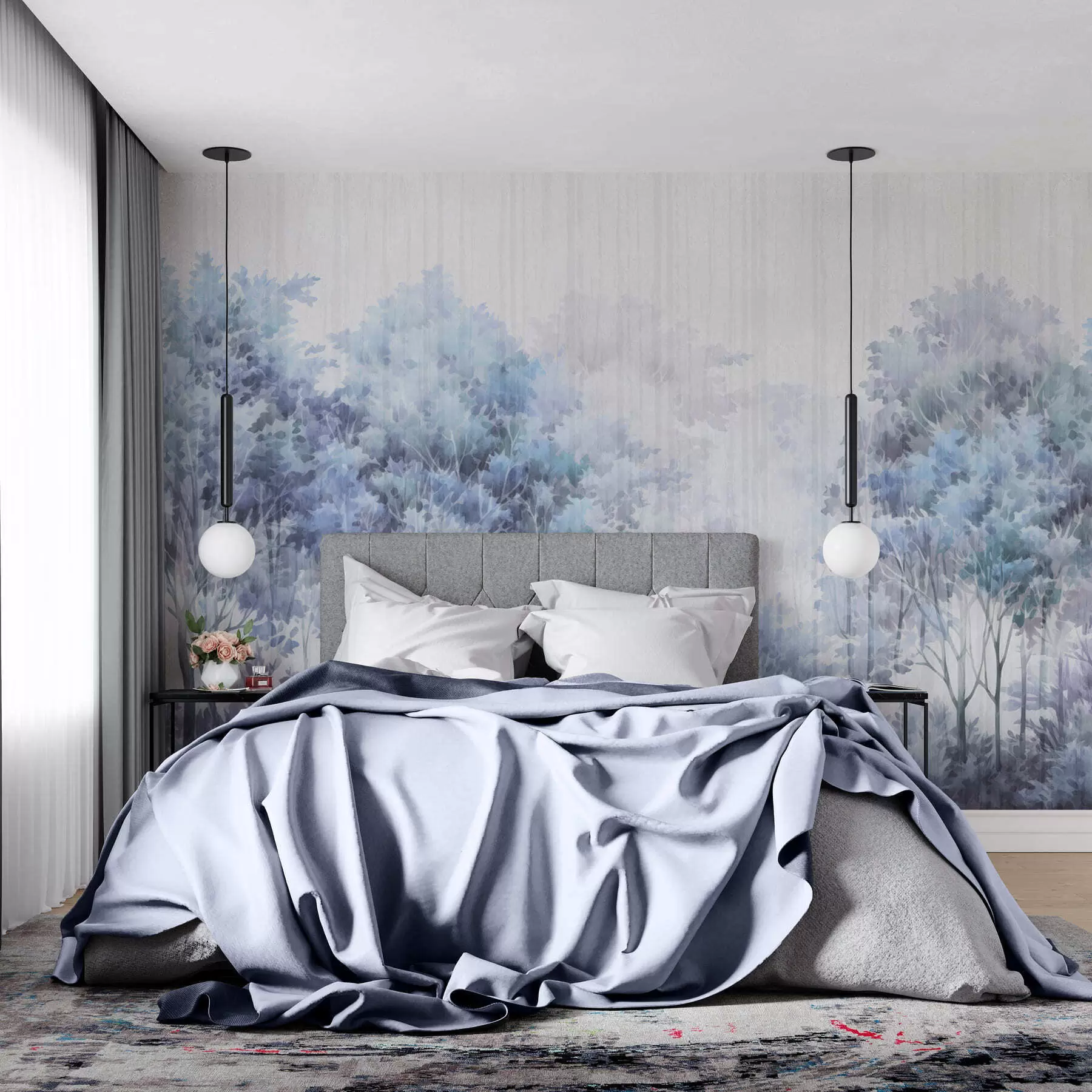 wall murals Лисна шума и линије w05442v1