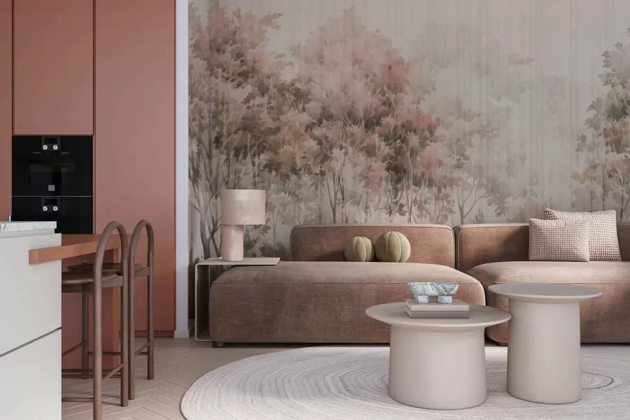 wall murals Лисна шума и линије w05442v2