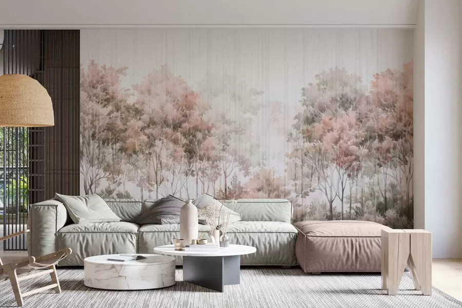 wall murals Лисна шума и линије w05442v2