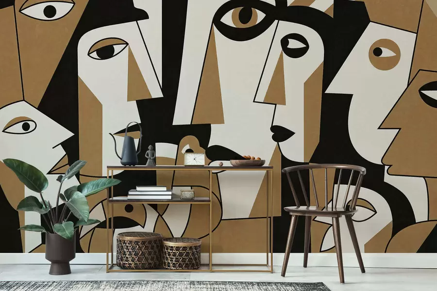 wall murals Лица у афричком стилу w05446v2