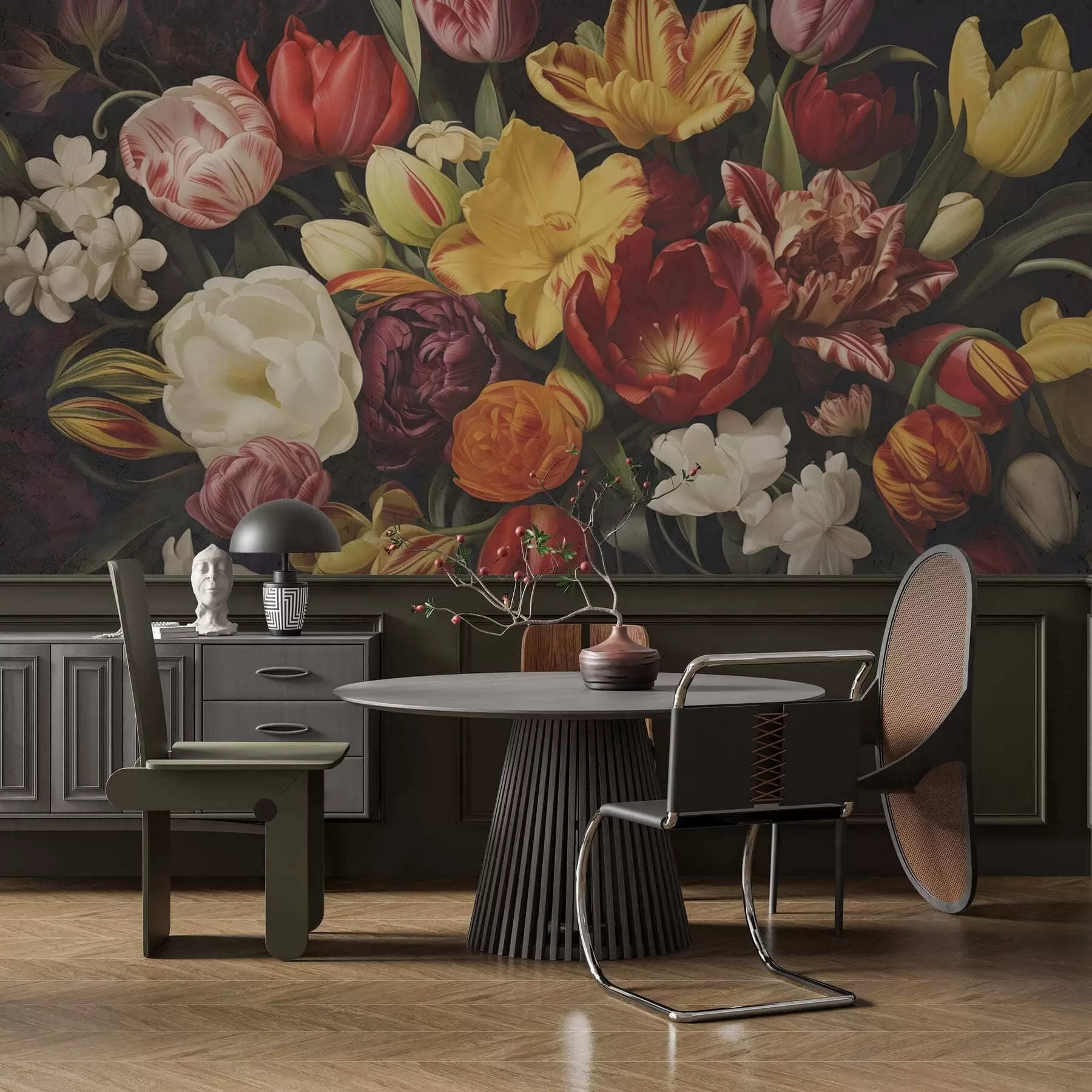 wall murals Винтаж гранџ букет w05451