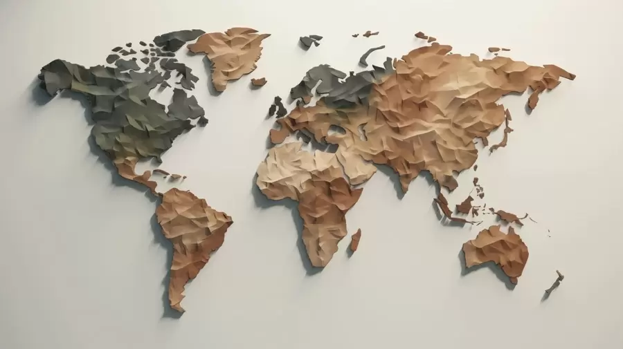 wall murals Апстрактна мапа света c00011