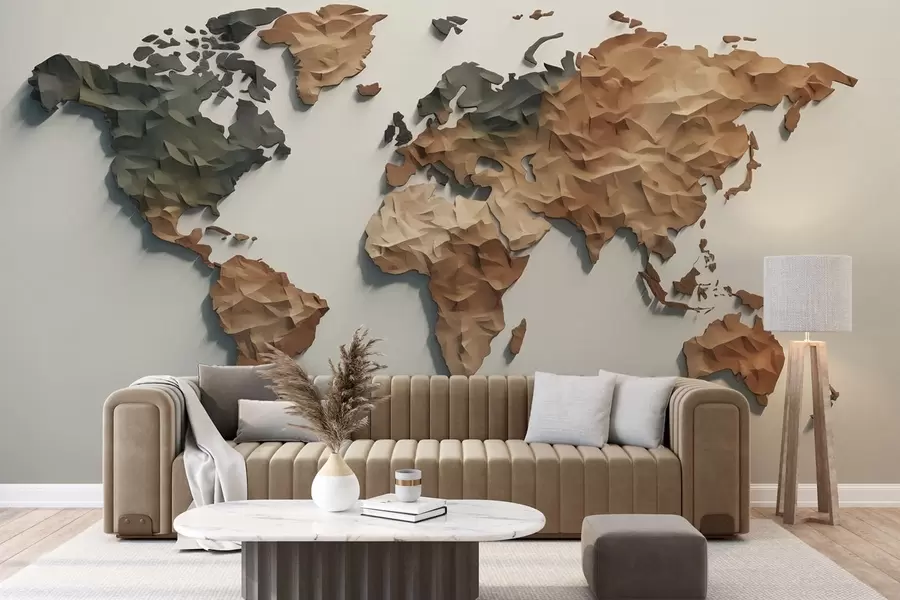 wall murals Апстрактна мапа света c00011