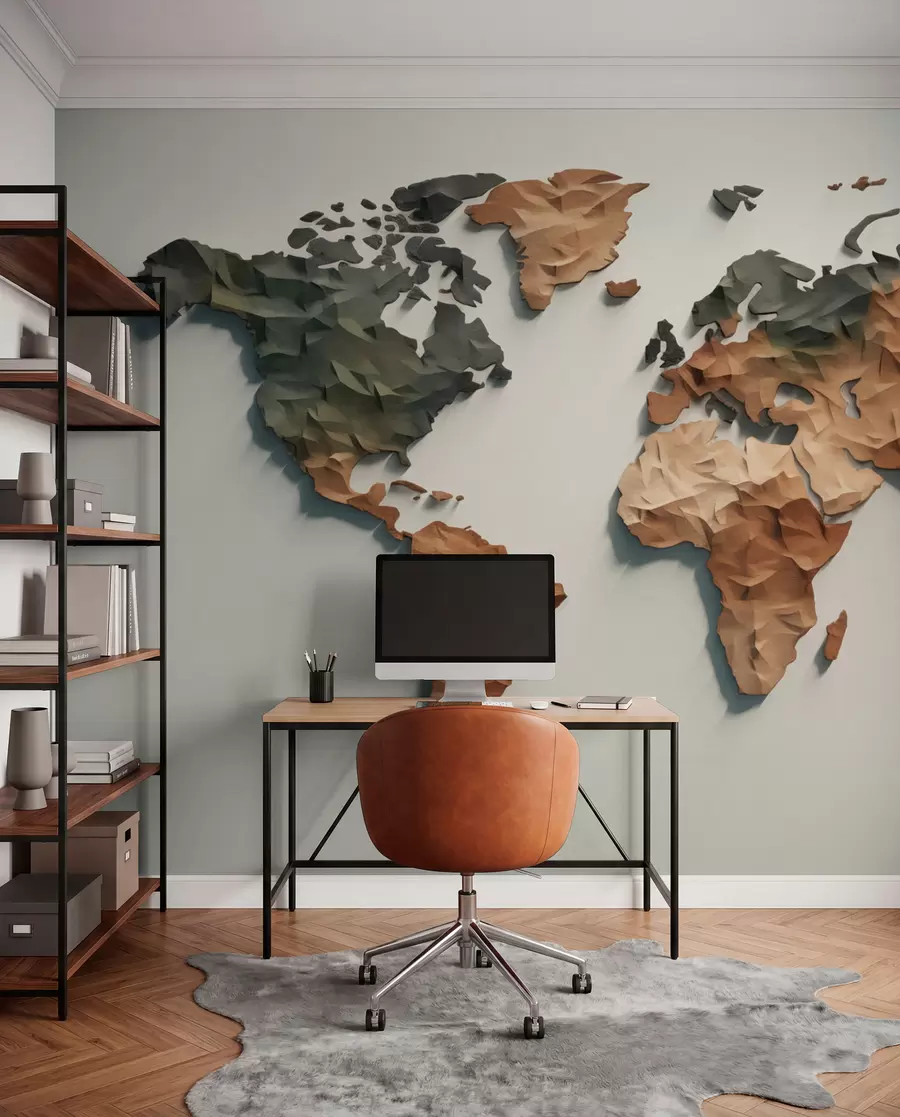 wall murals Апстрактна мапа света c00011