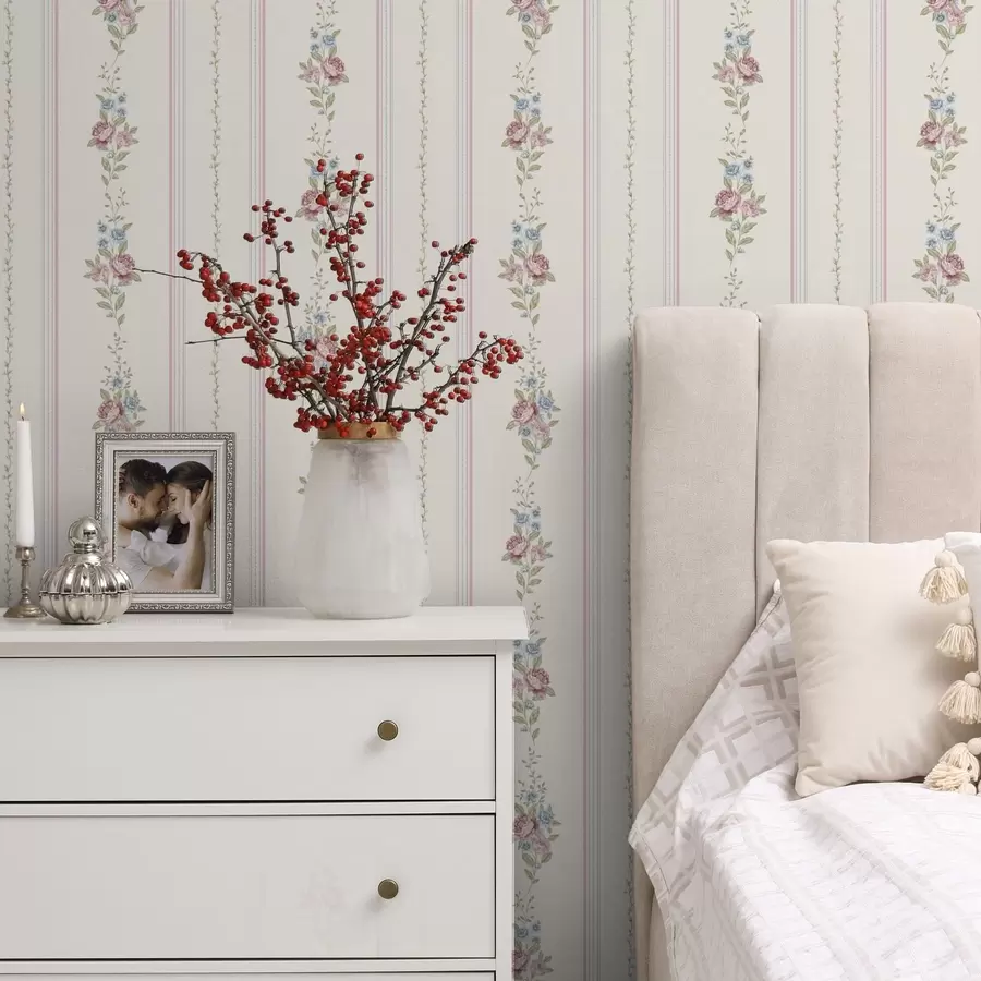 wall murals Пругасти цветни узорак у нежним бојама a01130