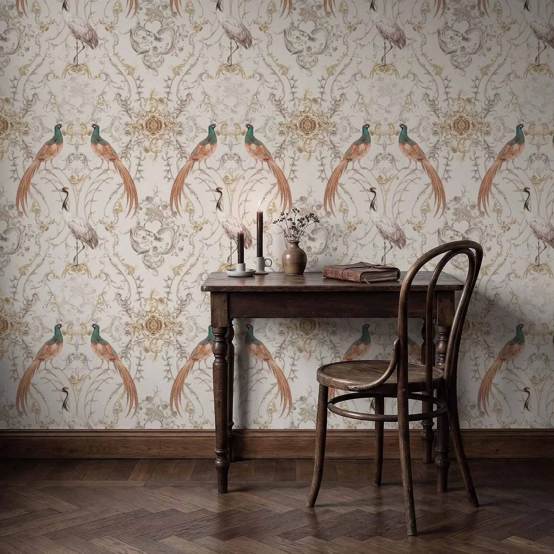 wall murals Украсни узорак са птицама и мотивима a01156