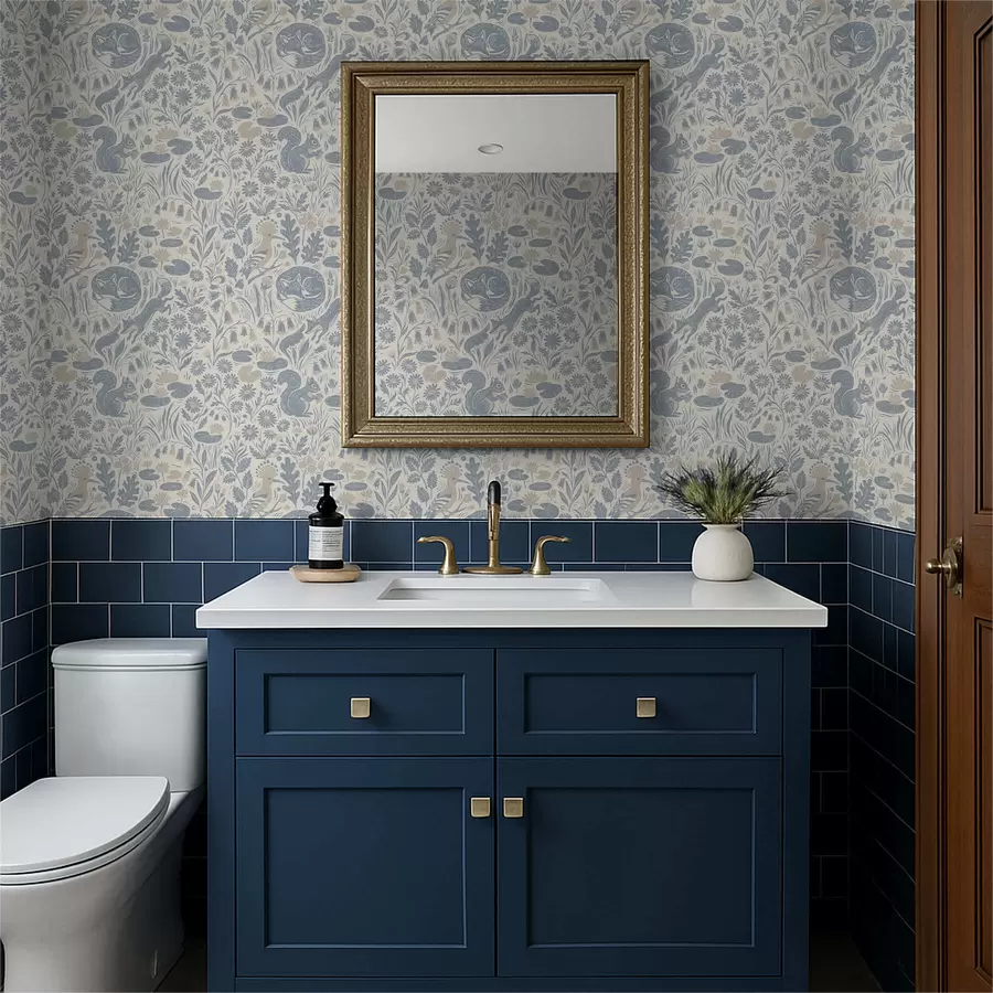 wall murals Декоративни узорак са шумским животињама a01158