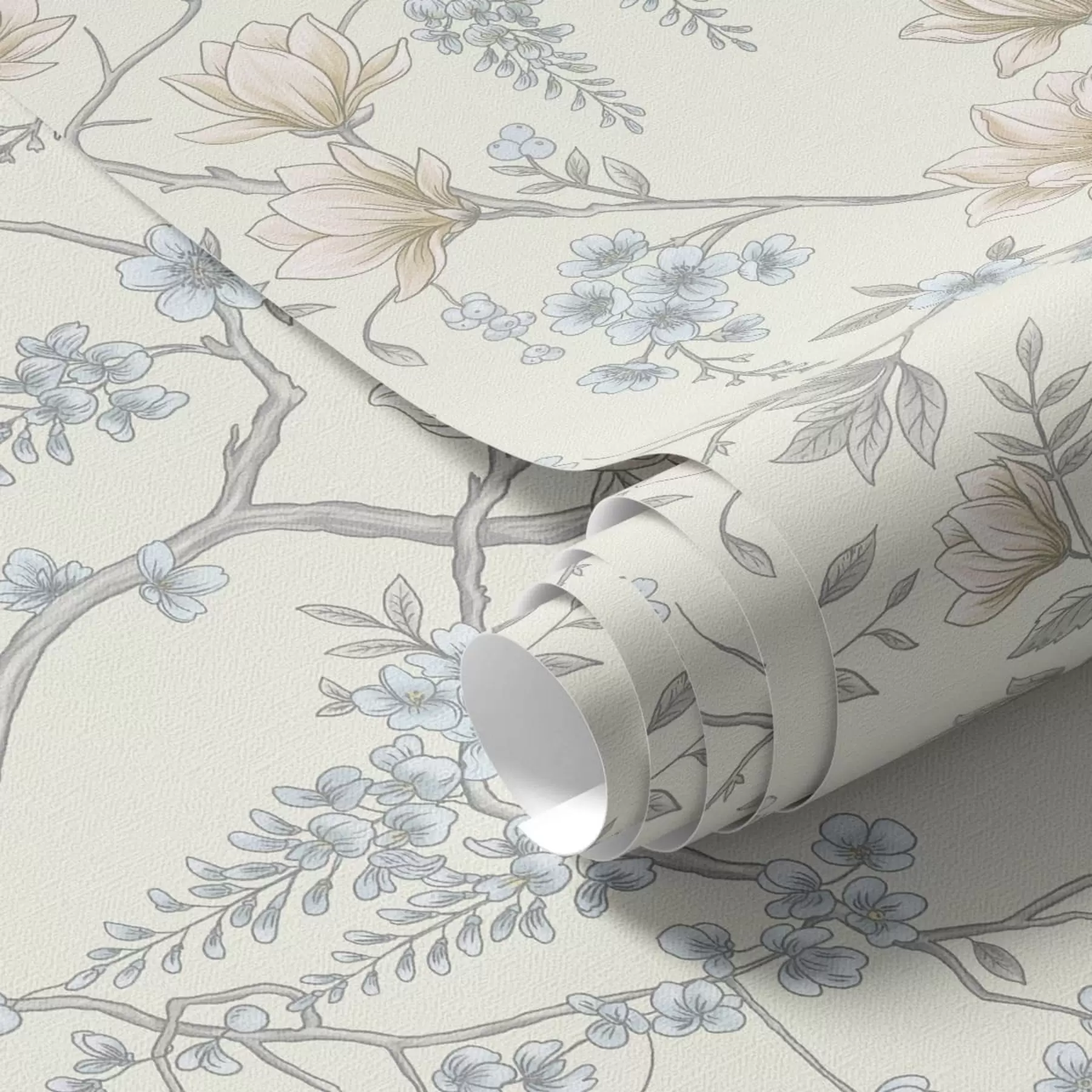 wall murals Нежни цветни узорак са гранама и цвећем a01159