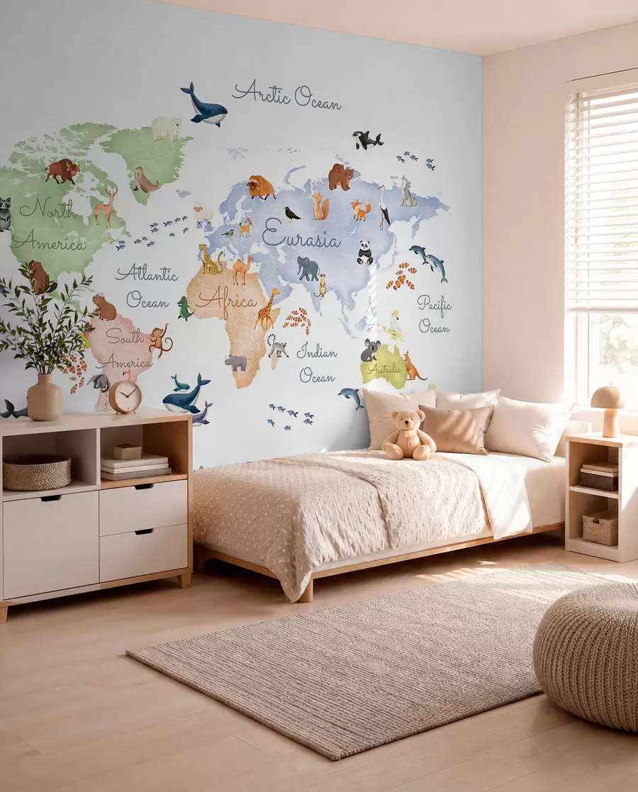 wall murals Pastelni atlas na engleskom c00012en