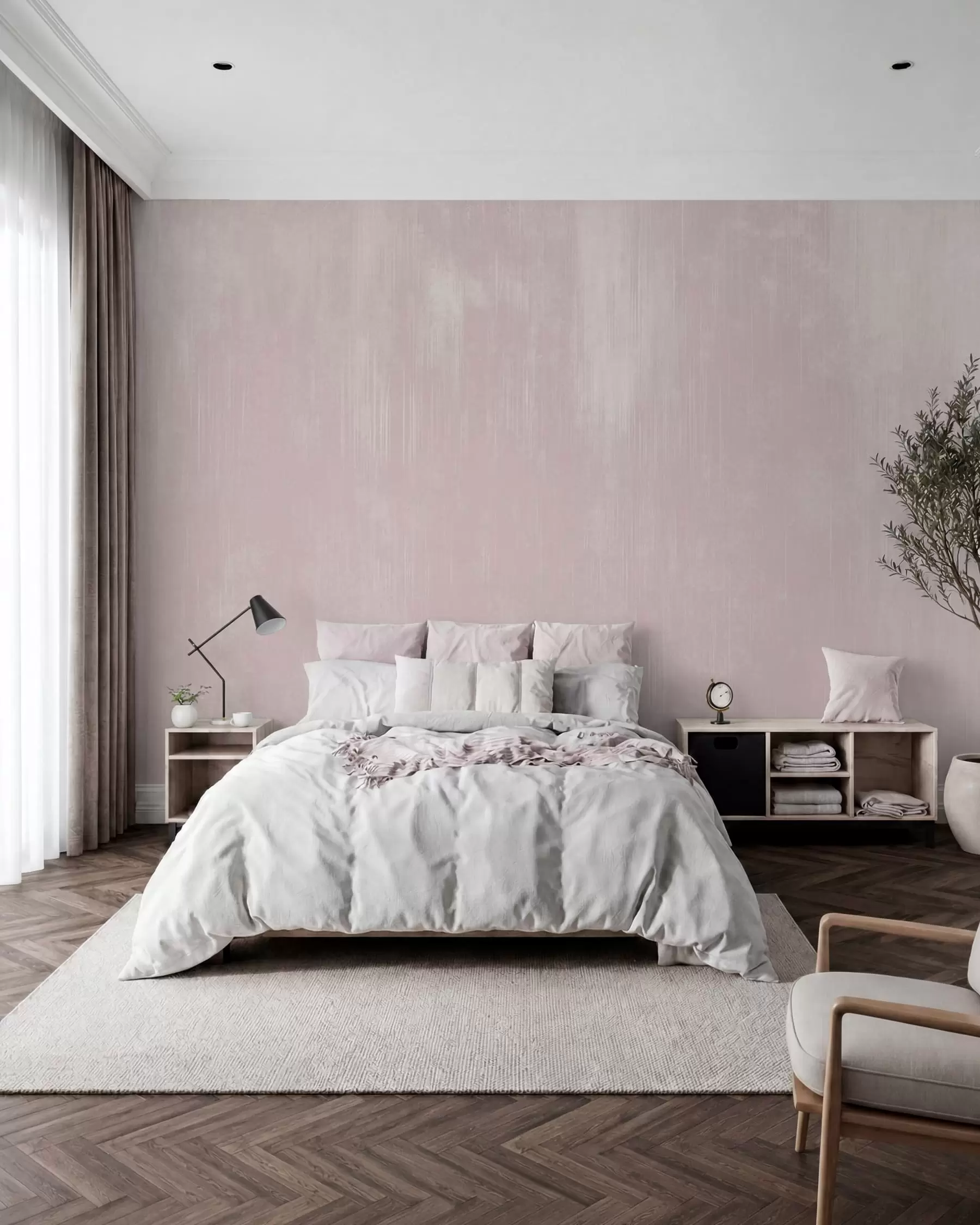 wall murals Мекана ружичаста позадина са деликатном вертикалном текстуром w05121v2