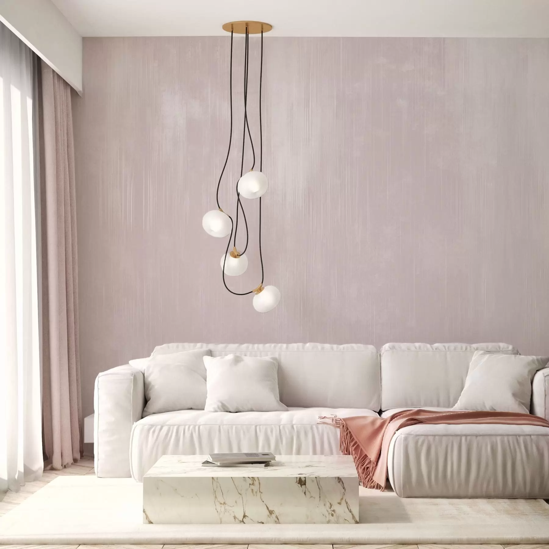 wall murals Мекана ружичаста позадина са деликатном вертикалном текстуром w05121v2