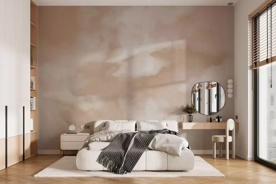 wall murals Мекана облачна позадина у топлим беж тоновима w05426