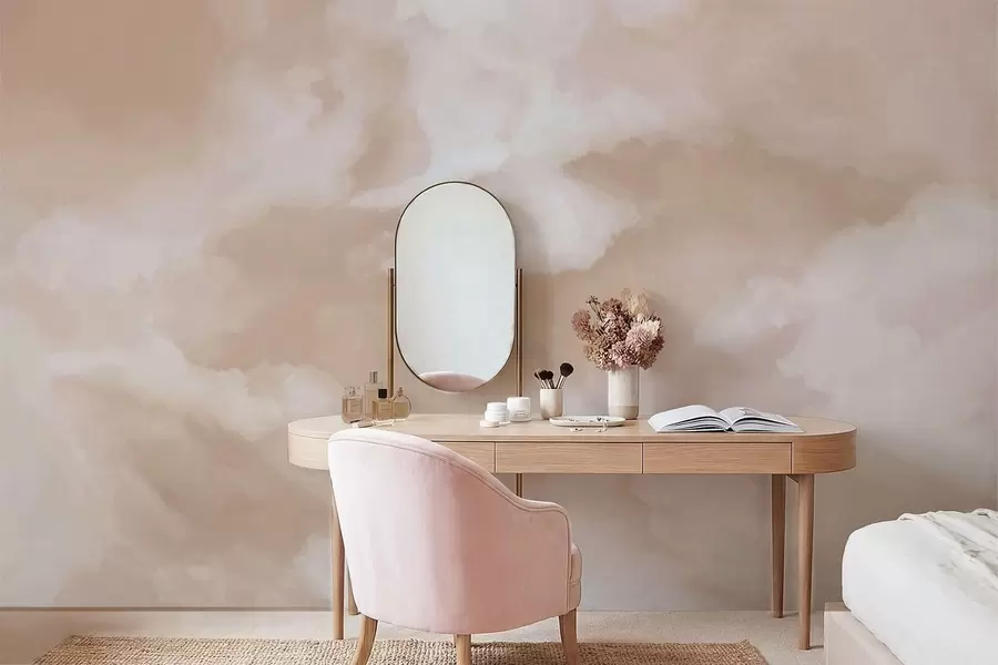wall murals Мекана облачна позадина у топлим беж тоновима w05426